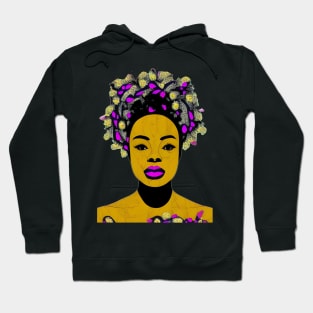 Black Woman in Flower Headdress Hoodie